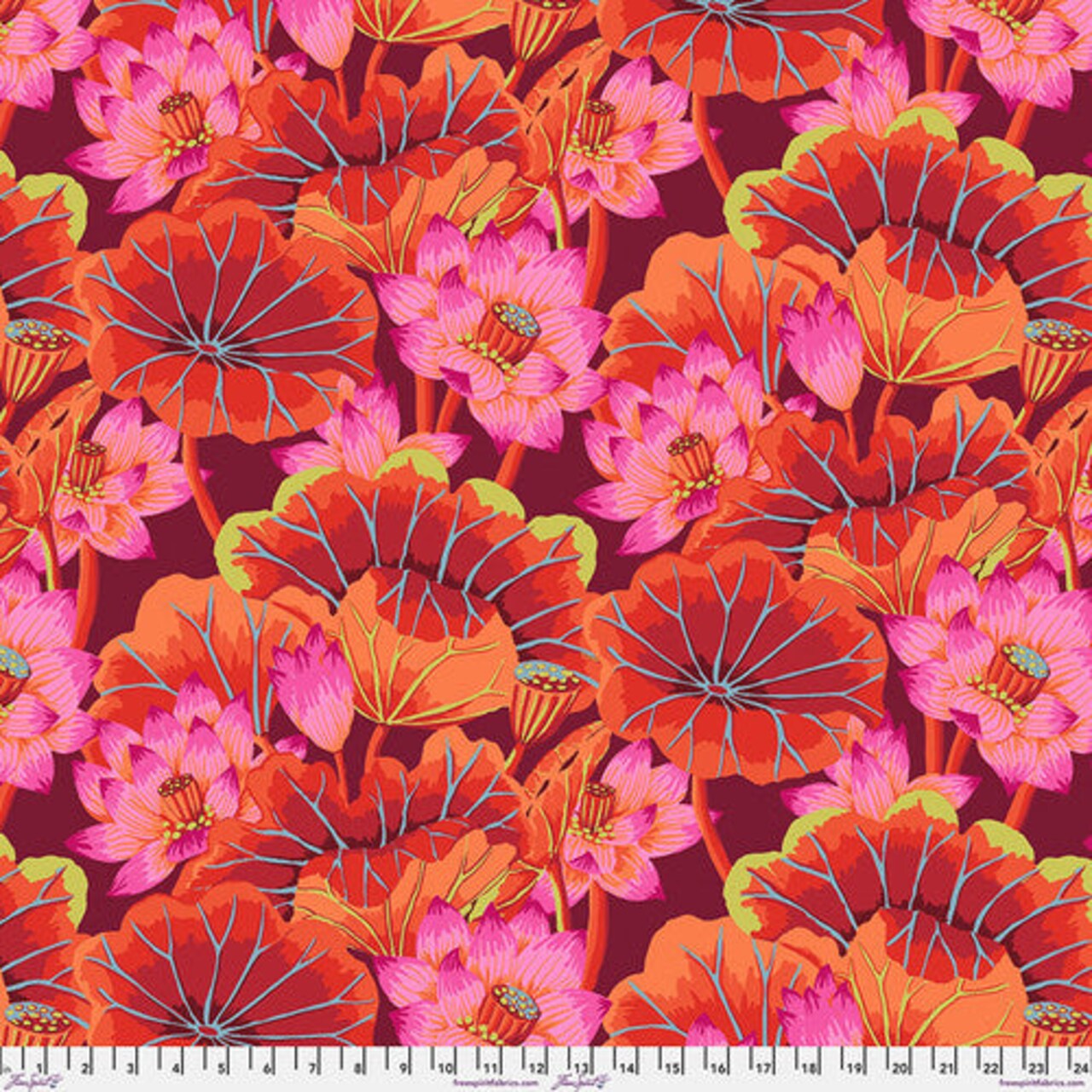 Fabric FreeSpirit Kaffe Fassett Red Lake Blossoms by the Quarter Yard GP93.REDD